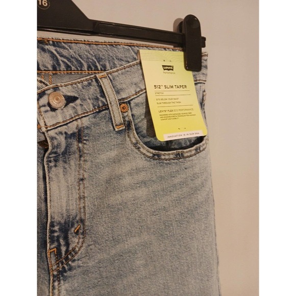 Levi's Men's 512 Slim Taper Fit Jeans NWT distressed Light Wash 32x36 - Picture 3 of 11